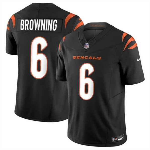 Men & Women & Youth Cincinnati Bengals #6 Jake Browning Black 2023 F.U.S.E. Vapor Untouchable Limited Football Stitched Jersey